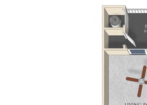 1 bedroom 1 bathroom apartment A1 floorplan at Atley on the Greenway Apartments in Ashburn, VA